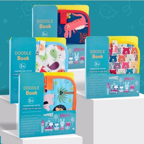 Children Wipeable Recycled Double-Sided Drawing Album Graffiti Board Kids Toys Writing Board Blackboard Glass Painting Graffiti