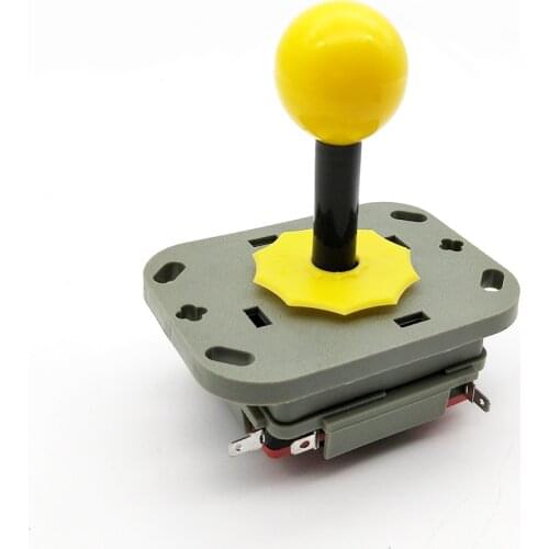 DIY Arcade Micor switch Style Arcade Joystick 2Pin Joystick 8 Way Yellow Handle ball