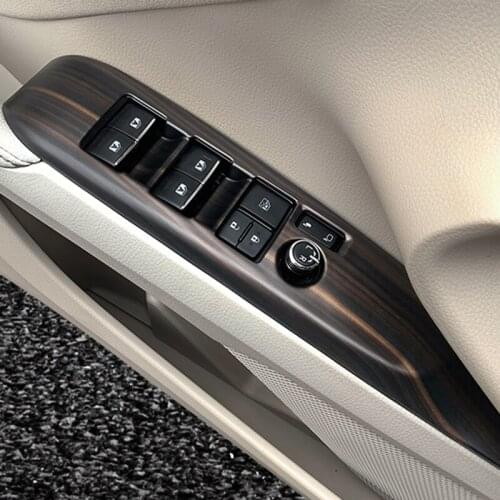 For Toyota Camry 2018 2019 2020 Car Window Motor Door Handle Armrest Cover Sticker Car Interior Peach Wood Decoration