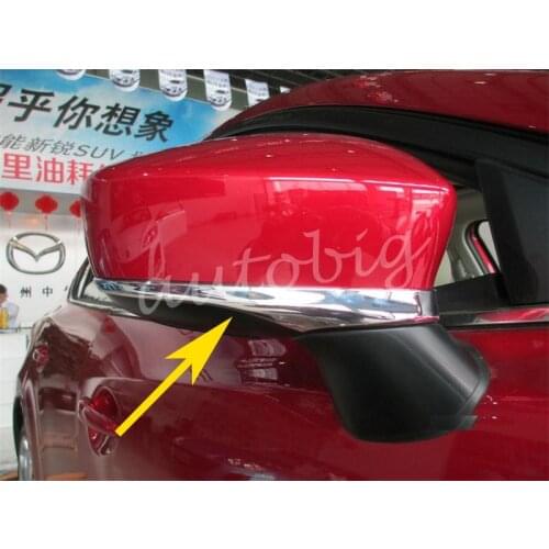 Glossy Chrome Side Mirror Strips For Mazda2 Mazda3 w/o Turn Light Mazda 3 2 DJ DL BM BN Cover Rear View Rearview Accessories