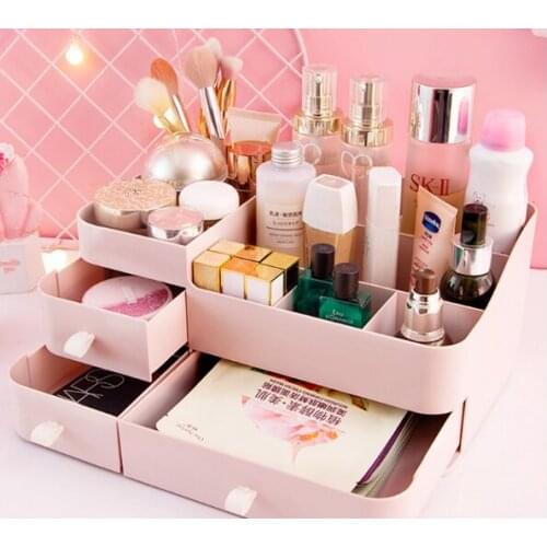 Girl heart cosmetics storage box household large capacity more space saving net red debris sorting students desktop shelf J05