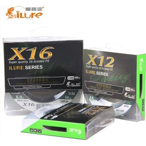 Ilure 100m 12/16 Braided Fishing Line PE Strong Multifilament Fishing Line Carp Fishing Saltwater
