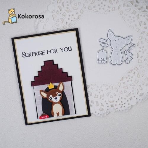 Kokorosa Cute Dog Pet Cutting Dies Metal Dies Scrapbooking Album Card Making Embossing Stencil Diecuts New 2021