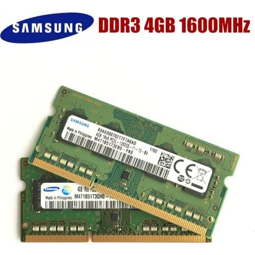 SAMSUNG 4G 1RX8 PC3L 12800S DDR3 4GB 1600Mhz Laptop Memory 4G PC3L 12800S 1600 MHZ Notebook Module SODIMM RAM