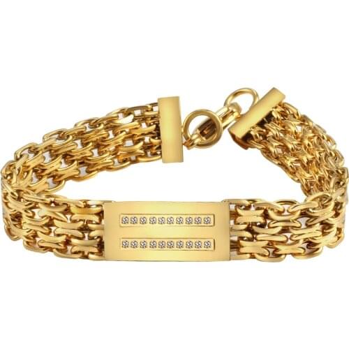 13mm High Quality Punk Jewelry Figaro Chains 316L Stainless Steel for Mens Bracelet Gold Color Cuff Bracelets His and Hers