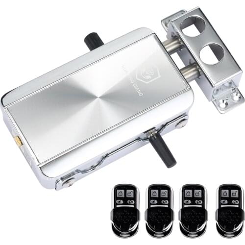 Home Door Lock Kit Remote Control Keyless Entry Electronic Lock Silent Smart Wireless Anti-theft Deadbolt Access Control System