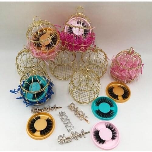 HandMade Human Hair Eyelashes Makeup Empty Lash Case Natural Soft 3D Strip False Eyelashes with Cute Lash Packaging