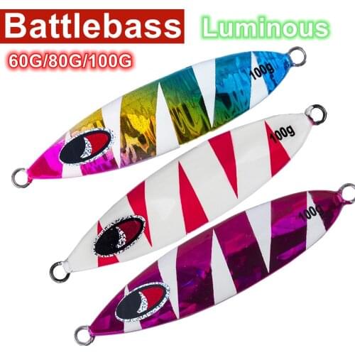 BATTLEBASS 2021 NEW Slow Jigging Fishing lures 60g 80g 100g Metal Bait Jigging Lure for Winter Deep Sea Jigs Fishing Lure