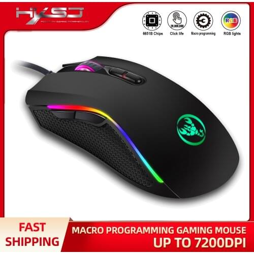 NEW Macro wired mouse 7200DPI 7D RGB luminous ABS material matte feel gaming mouse suitable for desktop computer notebook