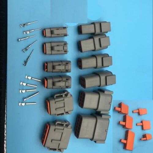 A wholeset Deutsch series DTM06-2/3/4/6/8/12S DTM04-2/3/4/6/8/12P 20-24awg Waterproof Connector With Pins Automotive Sealed Plug