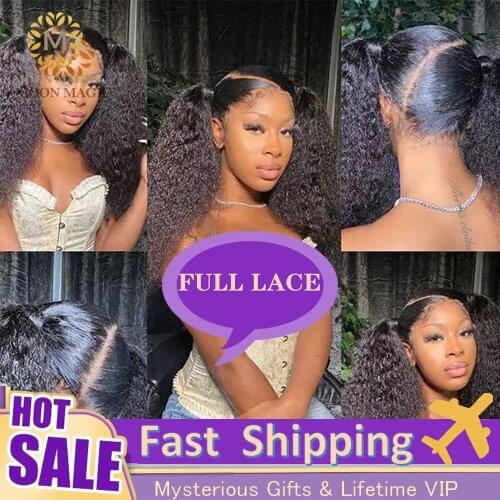 Full Lace Wig 360 Full Lace Human Hair Wigs Curly 360 Lace Frontal Wig Deep Wave Lace Front Human Hair Wigs For Black Women 150