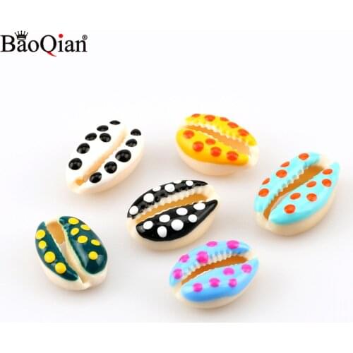 10Pcs 10-20mm Multicolor Dot Natural Sea Shells Beach Conch Crafts For Handmade Jewelry Seashells Embellishment Home Decoration