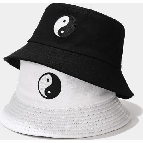New Creative Tai Chi Gossip Pattern Fisherman Hat Womens Hip-hop Bucket Hat Summer Outdoor Sun Protection Hat Unisex Panama Cap