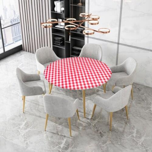 ROUND TABLE CLOTHS PVC OIL VINYL TABLECLOTHS PLAIN PRINTED KITCHEN DINING ROOM