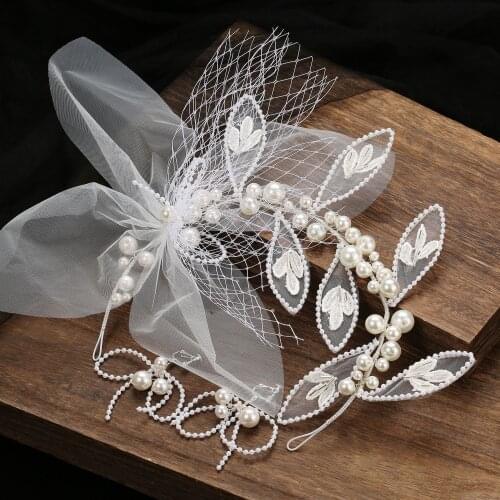 Bridal Headband Creative Hollow Out Oversized Flower Pearl Headdress Hair Accessories