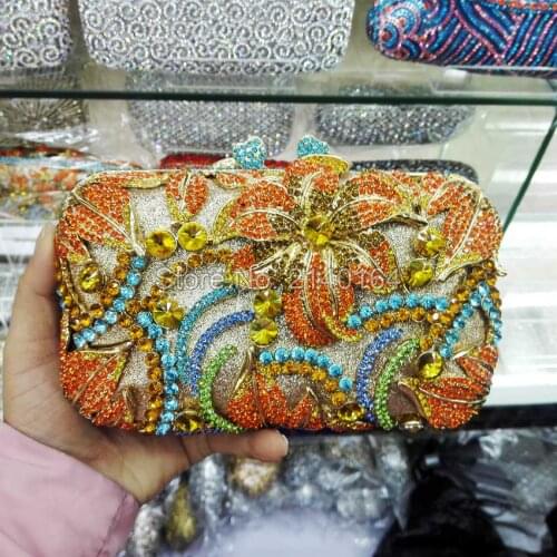 Dot Crystal Evening Bags Luxury Women Crystal Evening Bag Prom Clutch Purse Wedding Bag Sac Pochette Factory Wholesale 88252