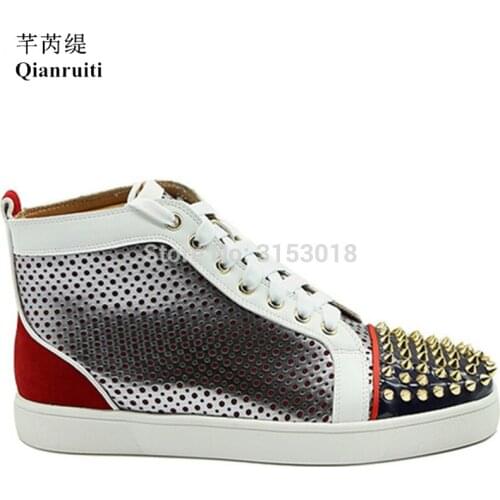 High top spike custom sneakers Youth Casual Men Shoes Fashion Mens Shoes Trend Male Sneakers Outdoor Footwear Lace-Up Shoe