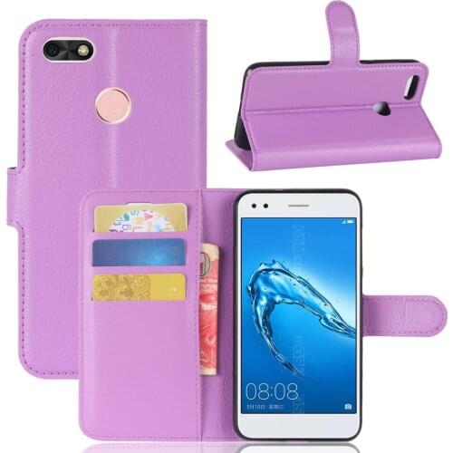 10pcs/lot free shipping Litchi Grain wallet leather Case For Huawei P smart + PLUS Y6 PRO 2017/Enjoy 7 Nova 3 Nova 3i