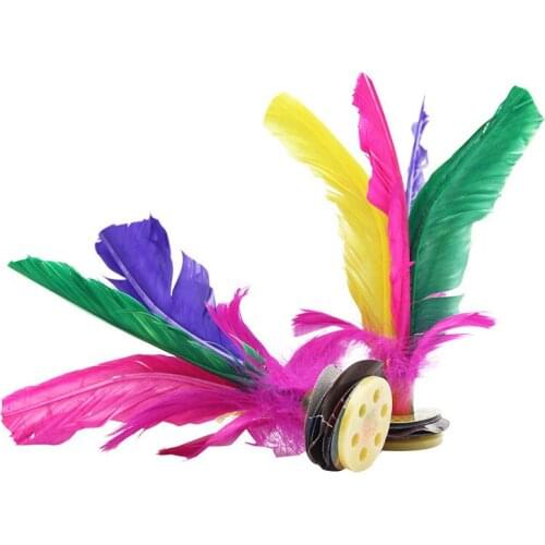 2pcs/lot Home garden outdoor toy professional Goose feather shuttlecock Chinese Traditional Foot sport game for kids adult elder