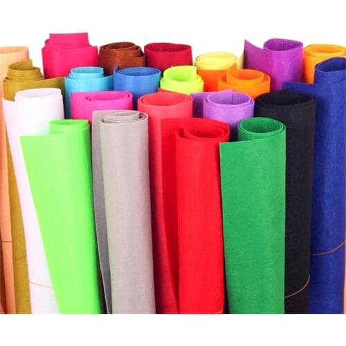 20pcs different colors 50*40CM large Non-woven Felt Fabric Polyester Cloth Felts DIY Kindergarten supplies for Dolls Crafts