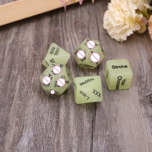 5pcs/set Luminous English Words Sex Dice Erotic Love Game Sexy Posture Adult Wholesale Dropshipping