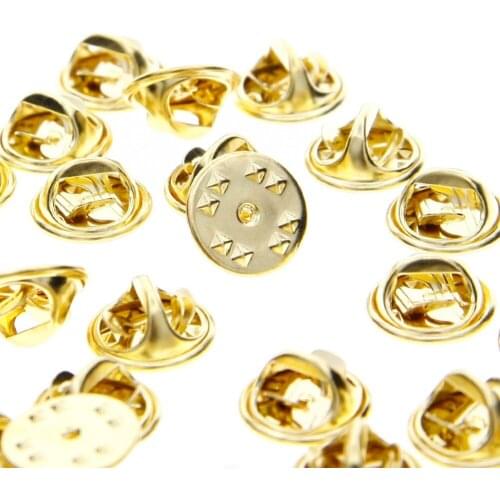 50pcs Gold Silver Color Nail Tie Tack Lapel Pin Back Clutch Scatter Butterfly Clasp Squeeze Badge Holder DIY Jewelry
