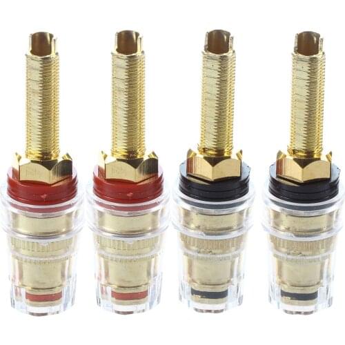 BMBY- 4x Speaker Terminal Binding Post Connectors Gold-plated banana plug