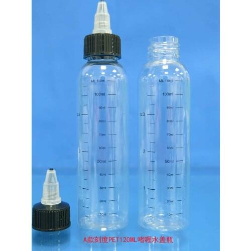 Dropper bottle with 24mm twist cap ,graduation printing 120ml bottle empty container,10pcs/lot