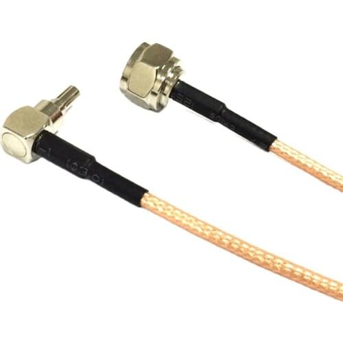 CRC9 to F pigtail cable 15cm F type male plug to CRC9 male right angle 90-degree for huawei modem
