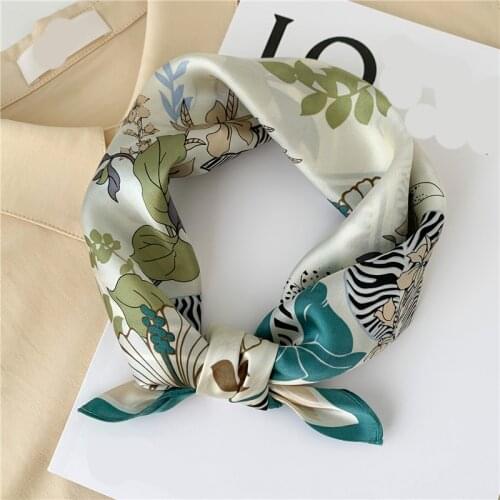 Design Print Small Scarf for Lady 100% Pure Silk Hairband Neck Scarves Tie Women Foulard Bandana Spring Summer Kerchief