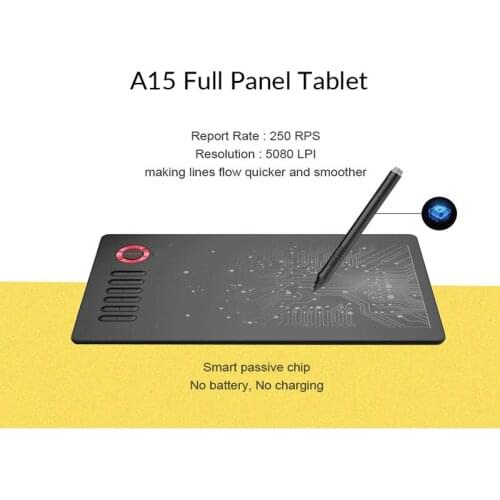VEIKK A15 10X6 Art Graphic Digital Tablet With 12 Shortcut Keys Support Windows Mac For Online Education Drawing