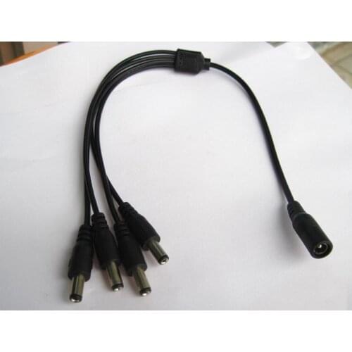 5.5mm x 2.1mm DC Splitter 1 Female to 4 Male 4-Way Power Supply Cable Cord For CCTV Camera Home Security