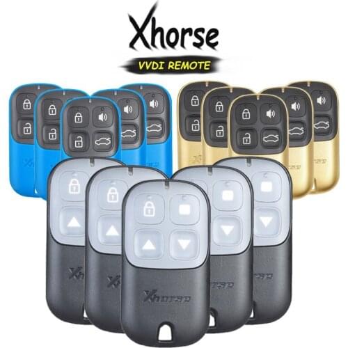 KEYECU 5x XHORSE (English Version) Multicolor 4 Button Universal Remote Key Fob for VVDI Key Tool VVDI2 Yellow / Blu / Black