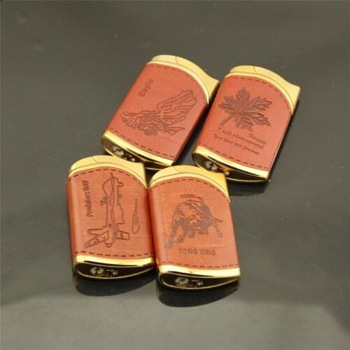 Beveled Veneer Embossed Refillable Straight Into The Lighter Smoking Accessories Exquisite Pattern Lighters for Smoking Weed