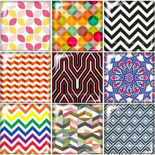 Beauty Pattern picturesque Square glass cabochon mixed 12mm/20mm/25mm/30mm Size flat back DIY Jewelry Findings Components FB0002