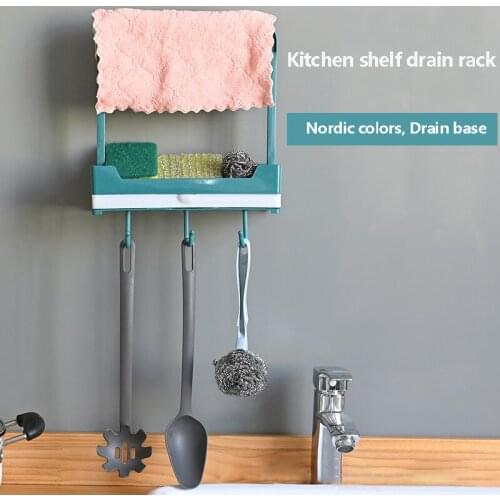 Kitchen Rack Storag Sponge Holder Sink Organizer Storage Rack Kitchen Cabinet Shelf Accessories Wall Hanging Ventilation Shelf