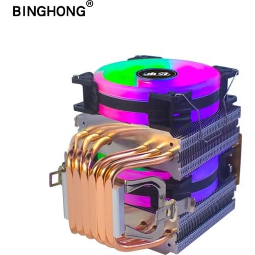 Fan Cooler RGB 6 Heatpipe 4Pin With Pwm 9cm Cpu Heatsink For Intel LGA 775 1150 1151 1156 1155 1356 1366 And AM4 AM3 AM2 FM2 AMD