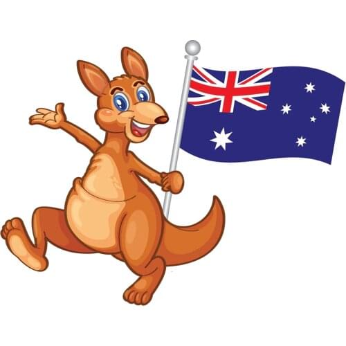 Cute Kangaroo And Australian Flag Vinyl Car Laptop Decal Decor Accessories Car Accessories