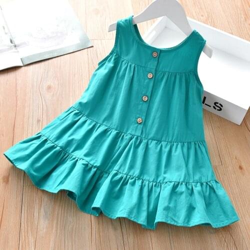 2021 Kids Girls Fashion Sleeveless Solid Color Tops Summer Stylish Tops for Children Girls