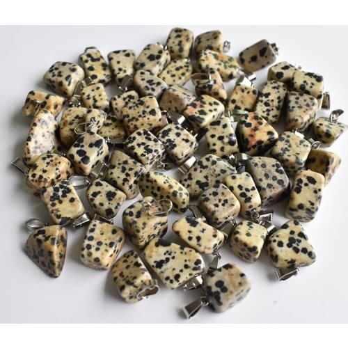 Fashion good quality natural dalmation stone Irregular charm pendants for jewelry making 50pcs/lot wholesale free