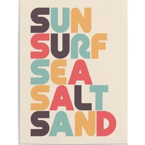 Wall Art Canvas Print Posters Retro Sun Surf Sea Salt Colorful Painting Picture Home Decor Living Room Modern Artwork Modular