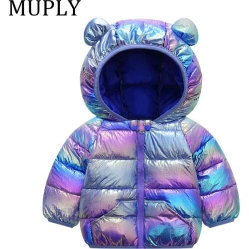 Autumn and winter new childrens cotton padded clothes baby cartoon printed down jacket thin light cotton padded coat