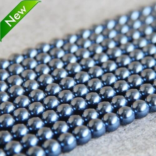 New 8mm Dark Blue Shell Pearl Beads SeaShell DIY Gifts For Women Girl Loose Beads Jewelry Making Design Women Girls Gifts 16inch