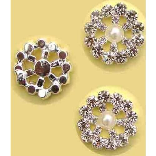 New style 22mm wholesale rhinestone pearl snowflake button wedding ribbon fabric decoration accessory 30pcx