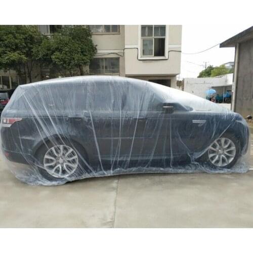 Disposable waterproof car raincoat, transparent plastic cover for car rainwater, waterproof and dustproof