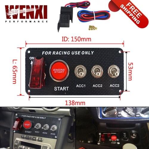 Ignition Switch Panel DC 12V 15*6.6*6.3cm For Racing Car LED Toggle Engine Start Push Button Accessory Dropship QT313