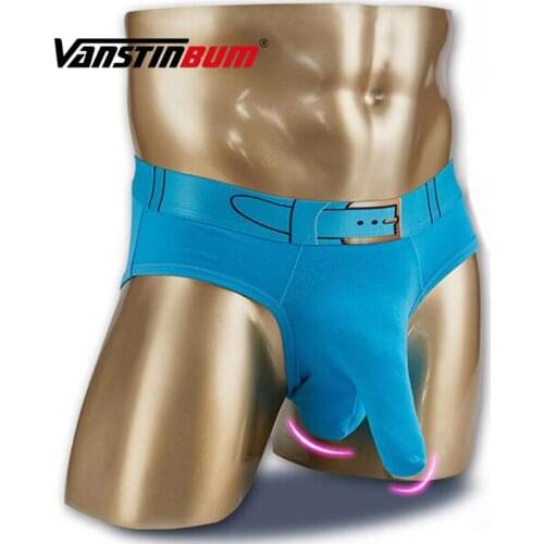 VANSTINBUM Sexy Elephant Nose Mens Briefs Elastic Cotton Bikini Bulge Pouch Underwear Male 3D Belt Breathable Cueca Underpants