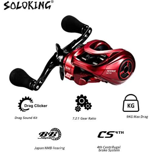 MC150 4th Generation Centrifugal System Baitcasting Reel Reliable 9Kg Max Drag 11+1BB 7.2:1 High-speed Fishing Reel