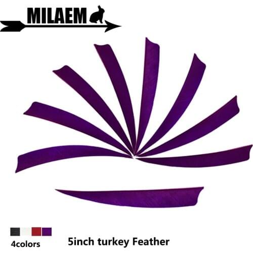 50pcs Archery 5inch Turkey Feather Right Wing Fletching Arrow Feather Carbon/Fiberglass Arrow Shooting Hunting Arrow Accessories