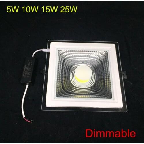 LED Panel Downlight Super Bright Glass Square Ceiling Recessed Panel Lights LED Spot Light Bulb AC110V 220V LED Driver Include